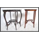 An Edwardian Art Nouveau ebonised centre table hav