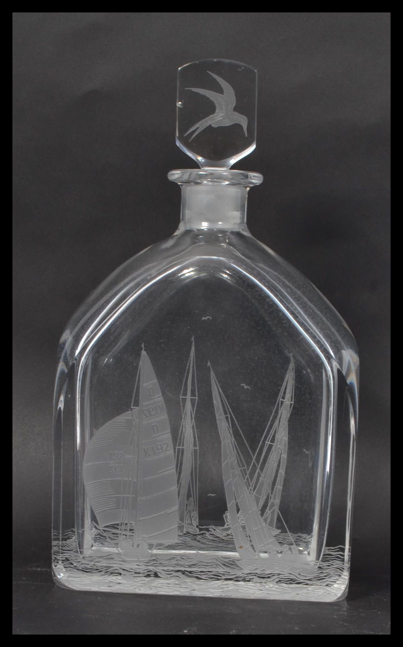 A vintage 20th century Orrefors decanter designed