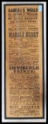 A 19th century framed and glazed Theatre flyer / p