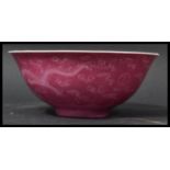 A 19th century Chinese bowl having a pink glaze de