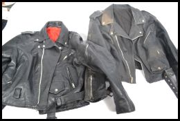 Two vintage 20th Century leather bikers / rockers