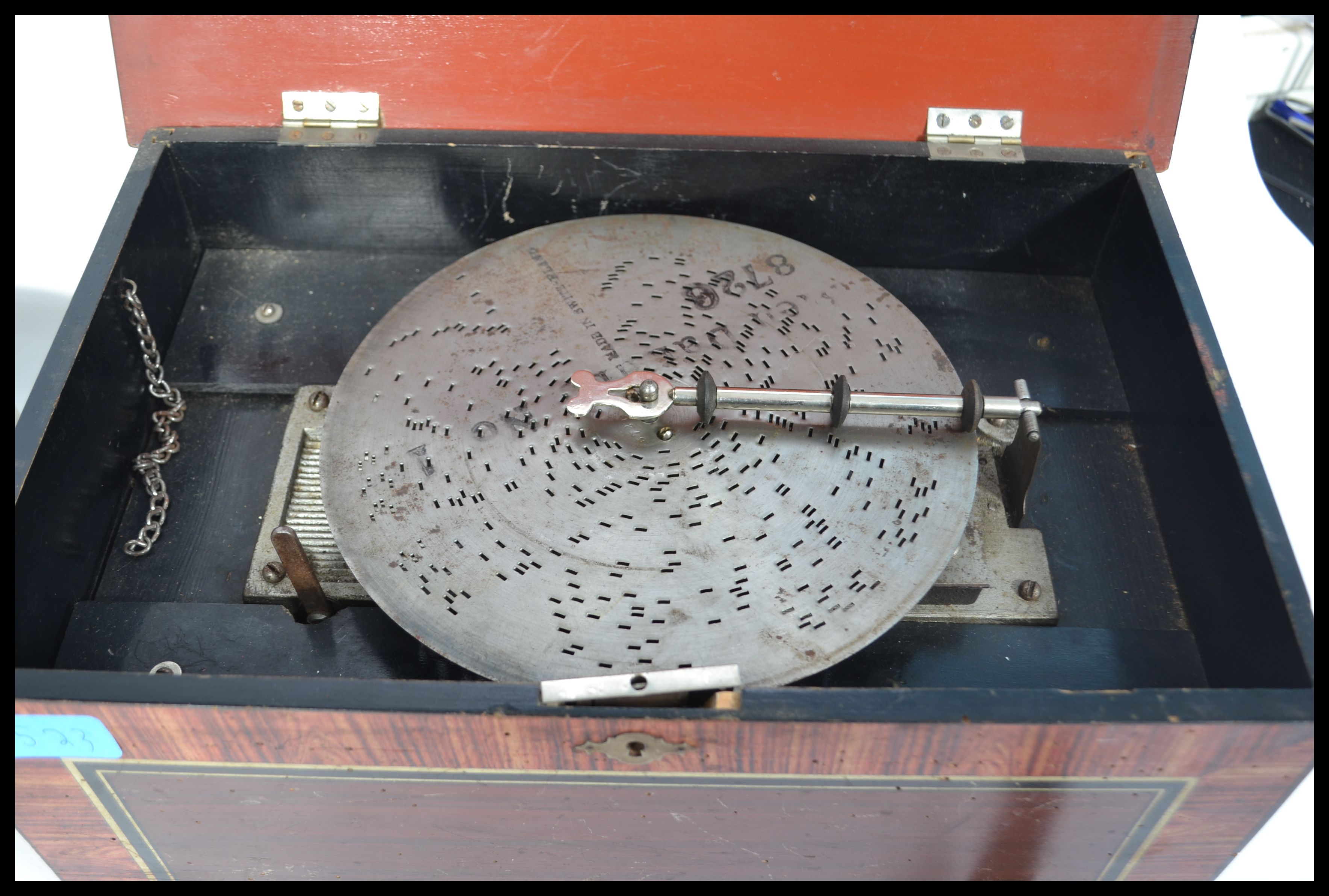 A 19th century Victorian Polyphon music disk playe - Image 3 of 6