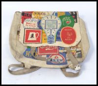 A vintage military 38 webbing satchel bag having p