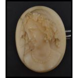 A 19th century Victorian hand carved ivory cameo b