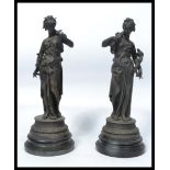 A pair of 19th century classical spelter figurines