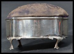 An early 20th century silver hallmarked box having
