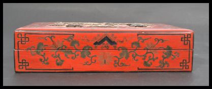 An early 20th century Chinese cinnabar lacquer box