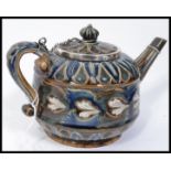 A 19th century Victorian Doulton Lambeth teapot ha