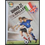 Football Poster: A rare vintage 1969 ' Under 21 In
