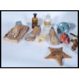 A mixed lot of medical related items to include a 19th century Apothecary poison glass bottle with