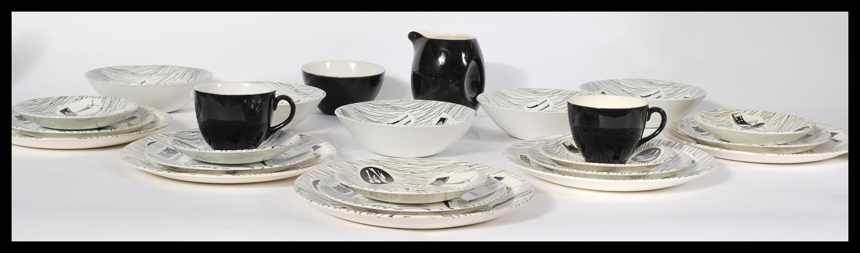 A collection of vintage retro 20th century Ridgway Homemaker ceramics to include four bowls , milk