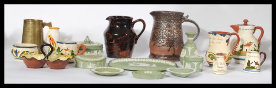 A collection of Wedgwood Jasperware and Torquayware / Mottoware along with a collection of studio