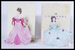 2 boxed Coalport figurines of ladies from the Age of Elegance series to include Summer Gala & On The