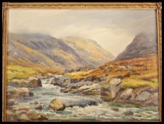 Robert Eggington  ( British b 1943) An oil on canvas painting entitled Glencoe being signed by the