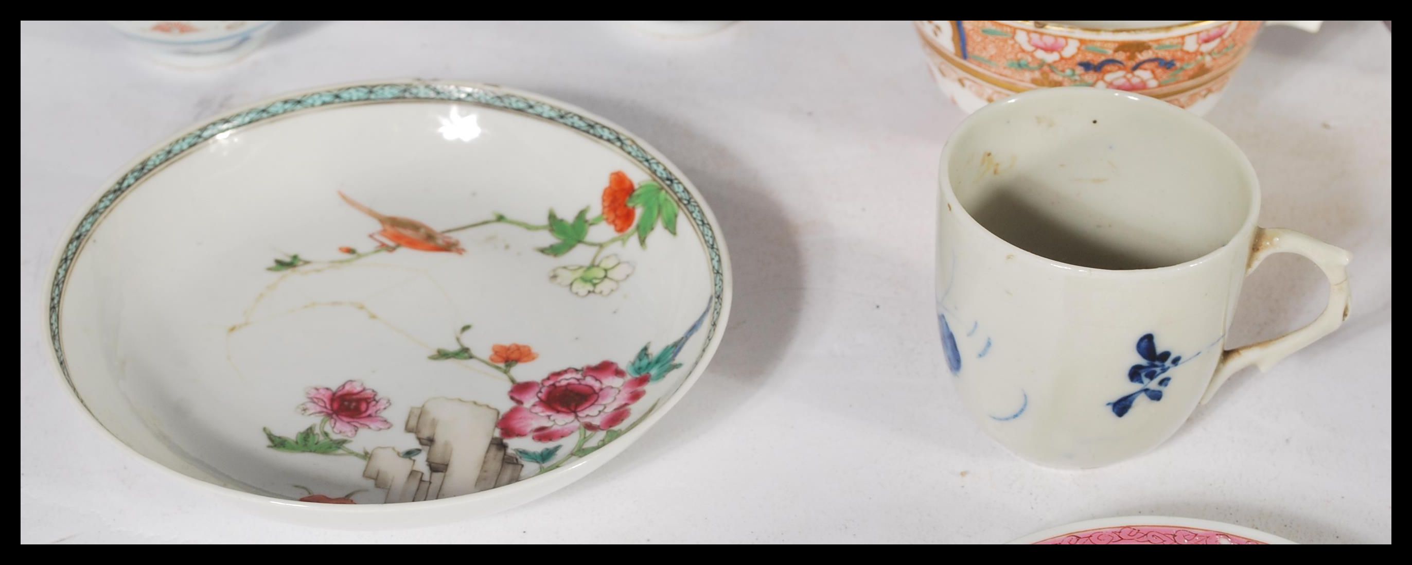 A collection of Chinese ceramics dating from the 19th century to include tea bowls , figures , bowls - Image 5 of 13