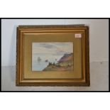 A 19th century Victorian Cornish / Devon school watercolour painting depicting a sailing ship at