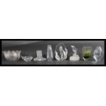 A group of vintage studio art glass to include  textured clear glass Timo Sarpaneva for Iittala