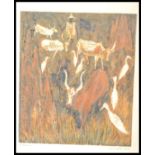 A retro 20th Century framed and glazed watercolour painting by Marie Whitley titled ' The