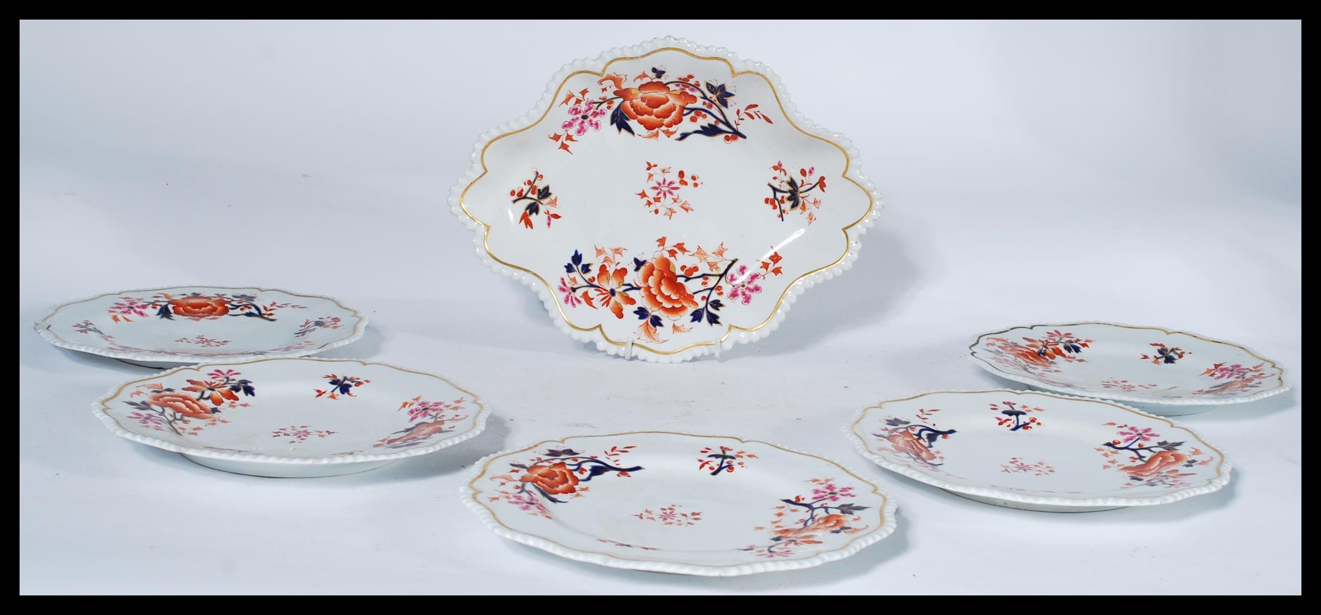 An early 19th century Flight Barr and Barr Worcester dessert set consisitng of plates and a