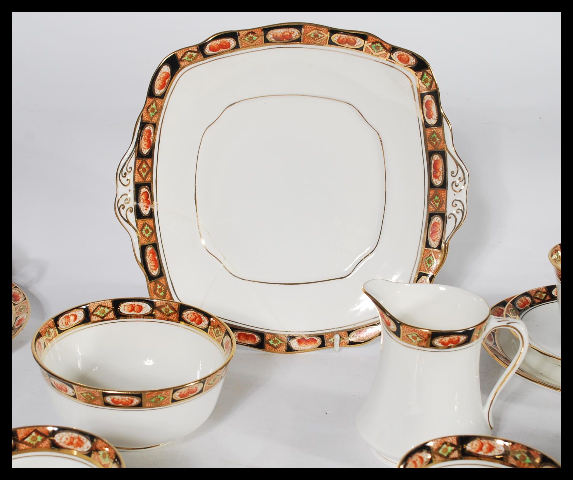 A vintage 20th century Royal Albert tea service in an Imari pattern. Consisting of six cups , - Image 3 of 7