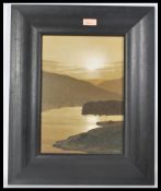 Nick Cudworth (20th century, Bath artist) - oil on canvas painting of a highland setting of sunrise