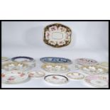 A collection of English cabinet plates dating from the early 19th century to include a Cnton China