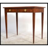 A 19th Century mahogany and brass strung writing desk table, single drawer to front, brass knobs and