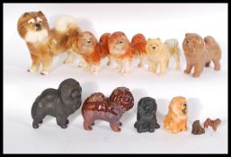 A collection of vintage 20th Century ceramic figurines all modelled as Chow dogs to include examples