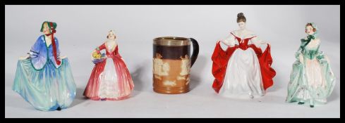 A collection of Royal Doulton ceramic figurines to include Sween Anne HN1318, Janet HN1537, Sara