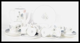 A 20th century Wedgwood Glen Mist Susie Cooper pattern tea service comprising cups, saucers,