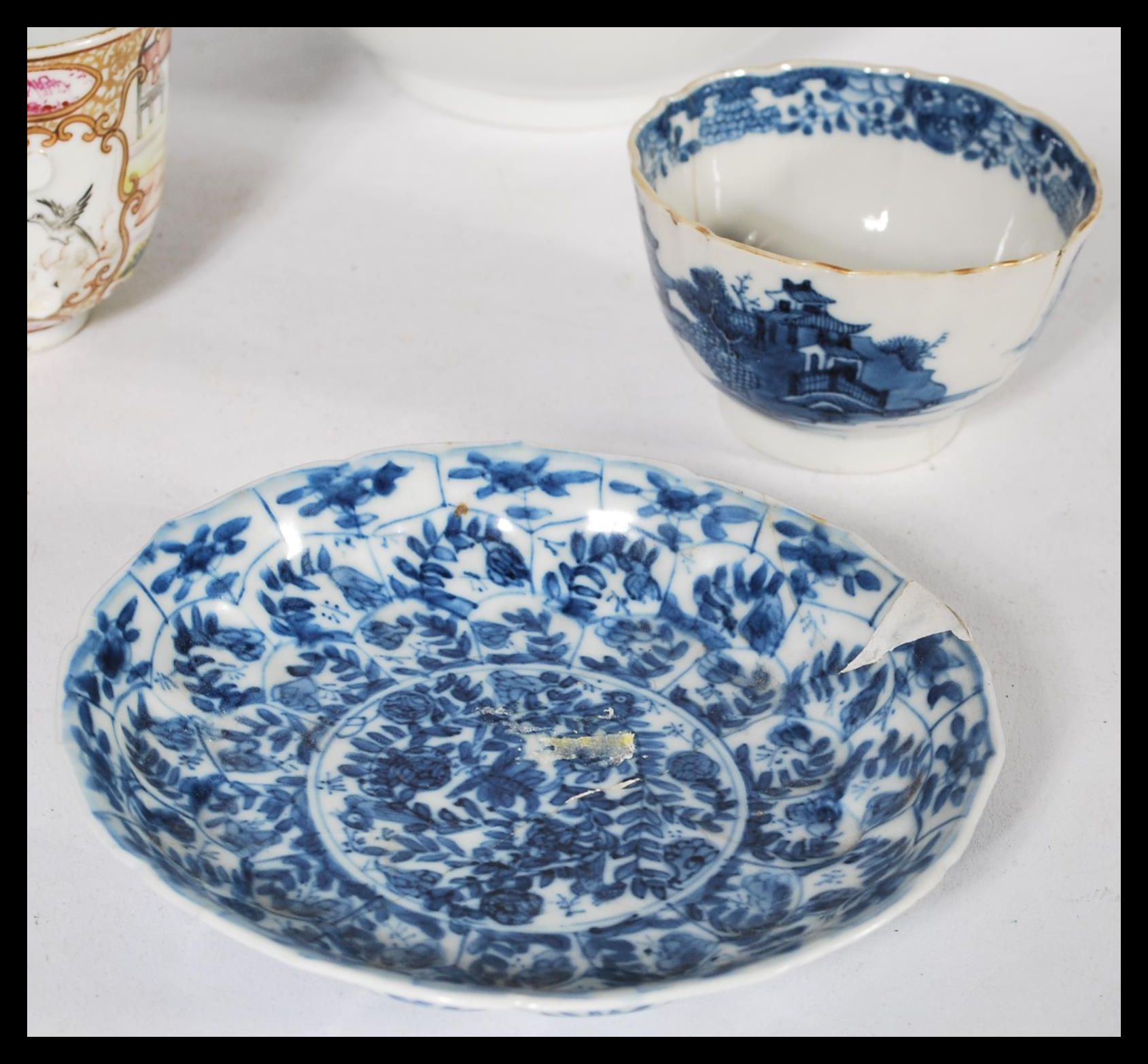 A collection of Chinese ceramics dating from the 19th century to include tea bowls , figures , bowls - Image 7 of 13