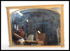 A Victorian 19th century gilt overmantel mirror of rectangular form having inset glass mirror