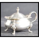 An early 20th century silver hallmarked table salt condiment / mustard pot by William Suckling