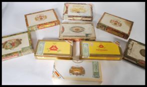 A collection of 20th century Cuban cigar boxes / cases to include Romeo an Juietta, Manuel Lopez and