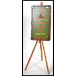 A vintage style advertising point of sale Billiards sign in the form of a billiards table with balls