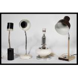 A collection of four retro / vintage 20th Century work / desk lights to include a Anglepoise 92,