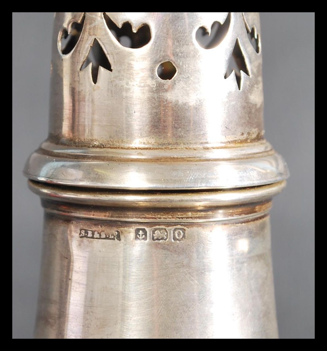 An early 20th century silver hallmarked sugar sifter of lighthouse form by S Blanckensee & Sons Ltd, - Image 8 of 8