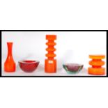 A good collection of studio art glass dating from the mid century to 1970's. To include Murano