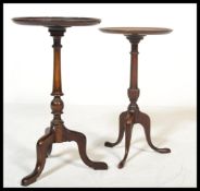 A 19th century Victorian mahogany wine table raised on tripod legs with turned column and circular