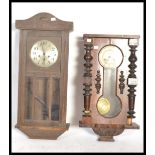 A 19th century vienna regulator wall clock in decorative case with swing pendulum together with an