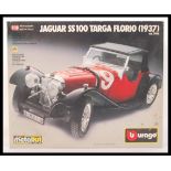 An original vintage Burago Jaguar SS 100 Targa Florio ( 1937 ) cod. 7006 model car kit. 1/18 scale