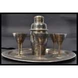A mid century silver plated cocktail - drinks set