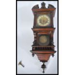 A Victorian HAC - Hamburg America regulator wall clock of architectural form having 8 day movement