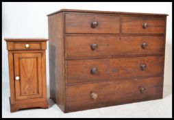 A Victorian 19th century mahogany chest of drawers having 2 short and 3 deep drawers with knob