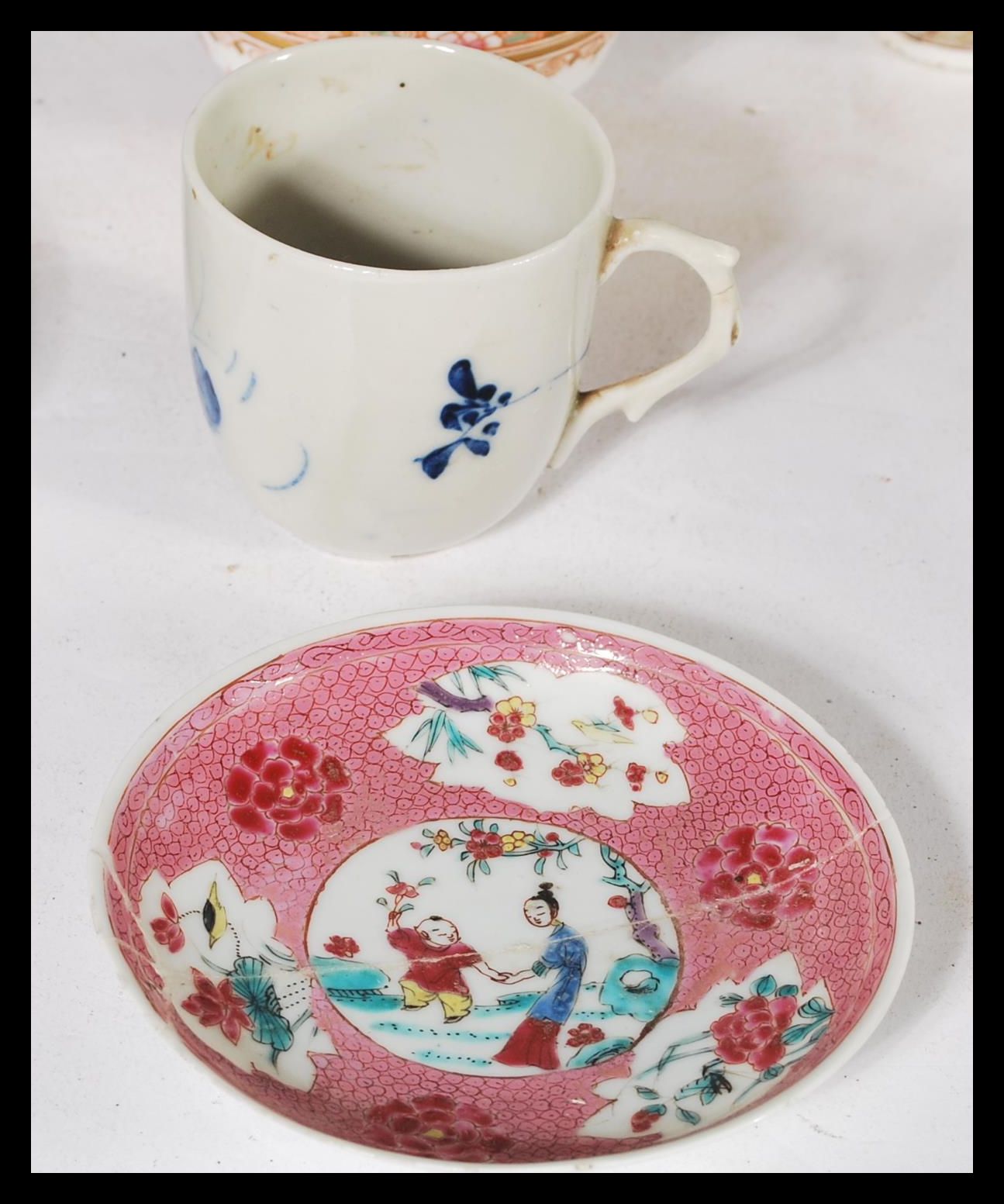 A collection of Chinese ceramics dating from the 19th century to include tea bowls , figures , bowls - Image 6 of 13