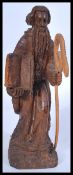 A 19th century Victorian carved religious ecclesiastic wooden figurine of Moses holding the Ten