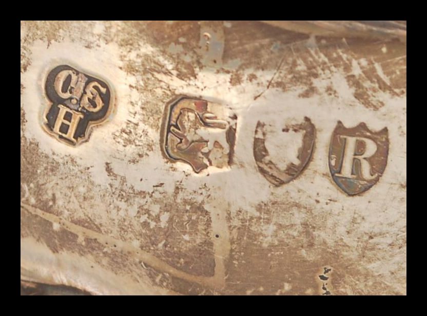 A silver hallmarked three piece boat shaped matched tea service having a part fluted gadrooned - Image 7 of 8