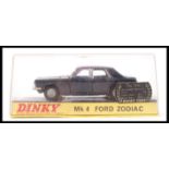 A vintage Dinky Toys diecast model no.164 ' Mk 4 Ford Zodiac ' in a black colourway with jewelled