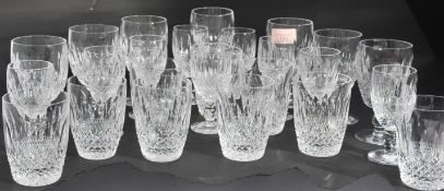 A good collection of Waterford cut glass crystal to include tumblers, wine glasses, sherry and