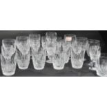 A good collection of Waterford cut glass crystal to include tumblers, wine glasses, sherry and